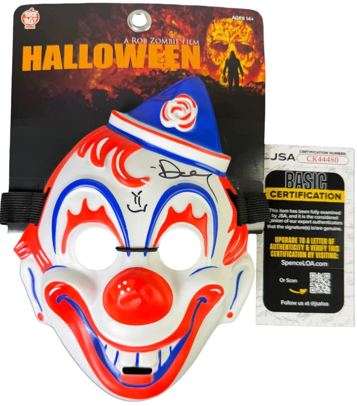 Daeg Faerch — Daeg Faerch signed Clown Mask Young Michael Myers Rob Zombie's Halloween JSA