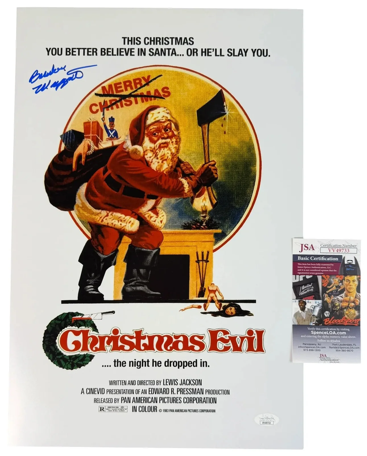 Brandon Maggart — Brandon Maggart signed 12x18 Poster Harry Stadling Christmas Evil JSA