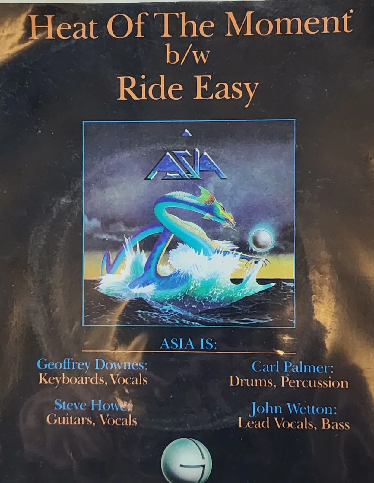 Asia Heat Of The Moment Autographed Original Music Record Signed by Band Members, изображение 2