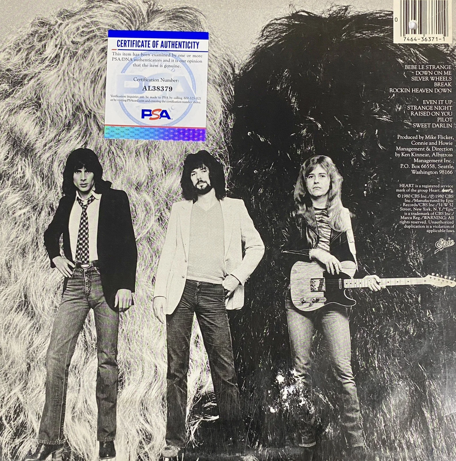 Heart Signed Bebe Le Strange LP Cover Ann & Nancy Wilson - PSA, изображение 4