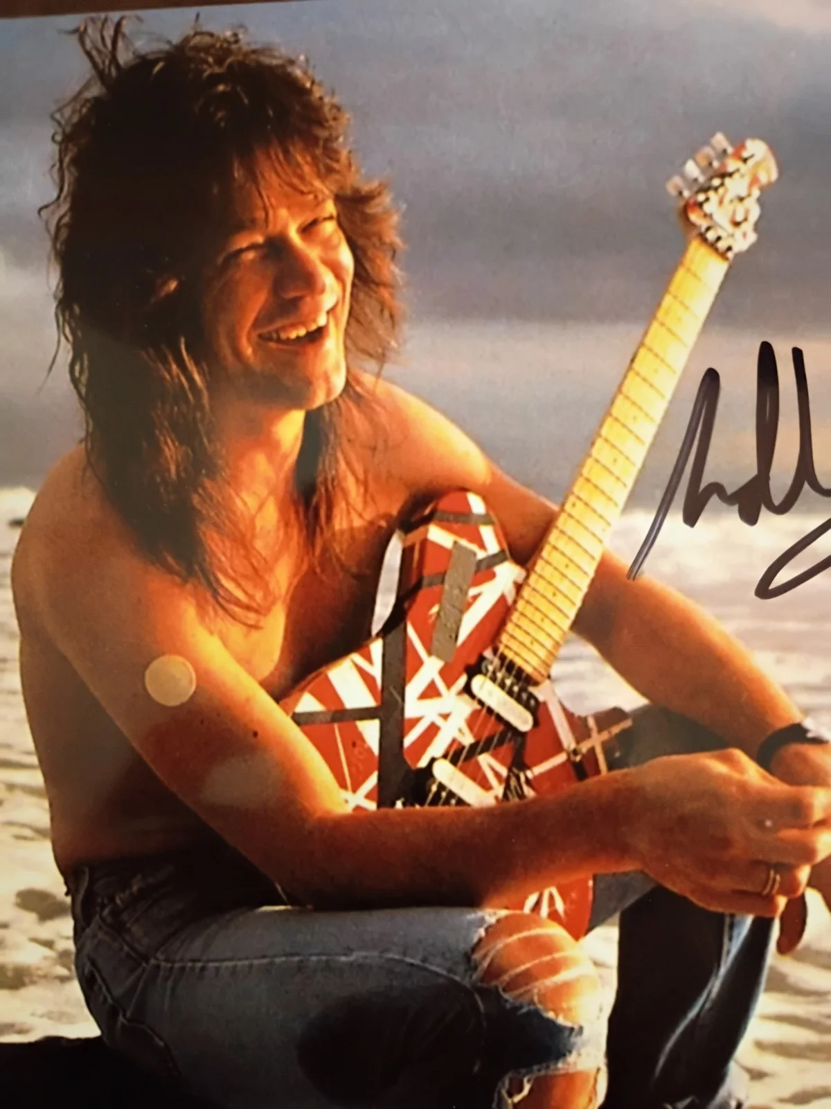 Eddie Van Halen Signed 8x10 Photo COA W/Matching Numbed Sticker, image 2