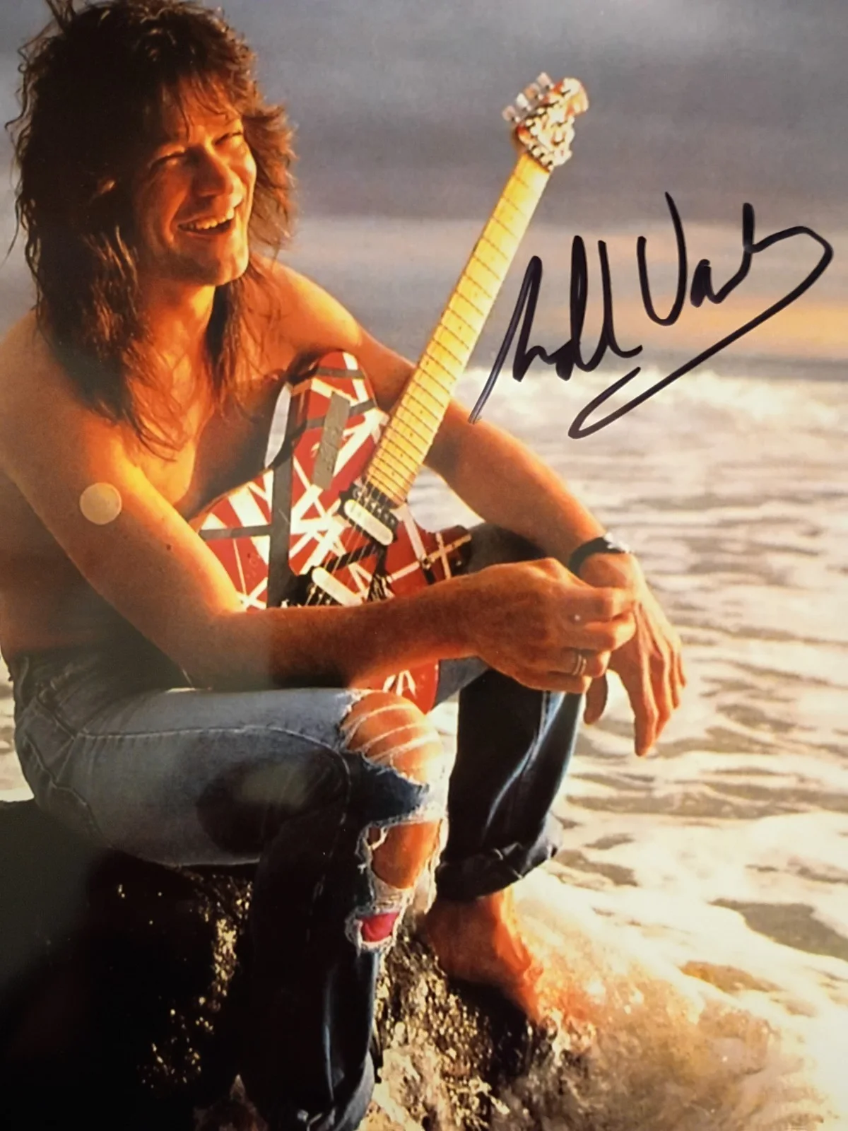 Eddie Van Halen Signed 8x10 Photo COA W/Matching Numbed Sticker, image 4