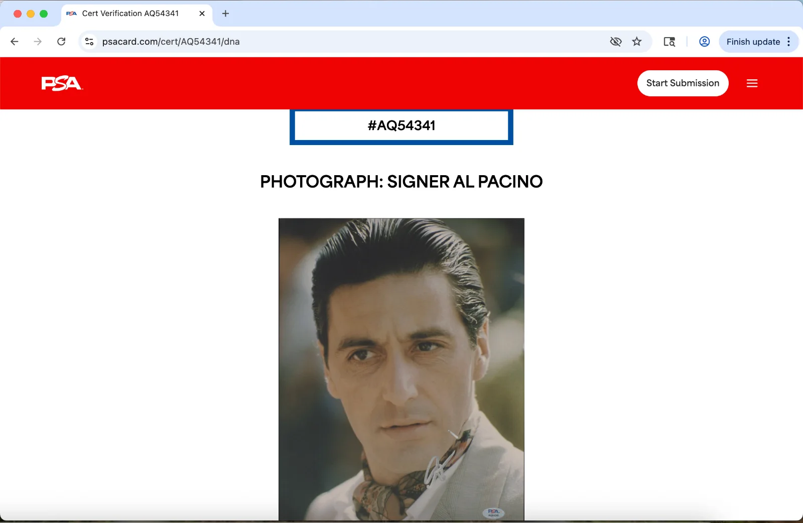 Al Pacino — Al Pacino signed 11x14 photo autograph PSA DNA The Godfather Part II 2 AQ54341, изображение 3