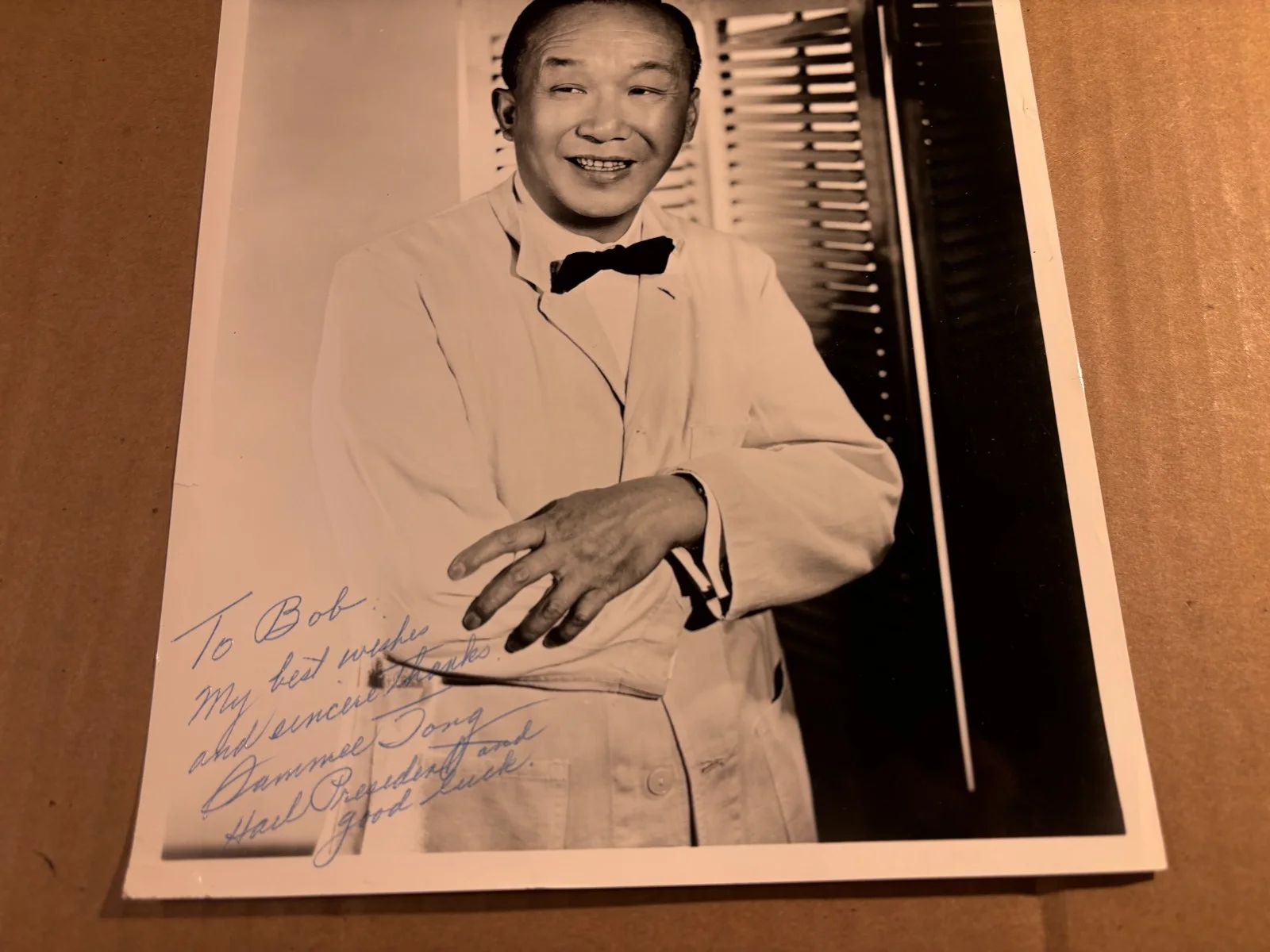Sammee Tong Extremely Rare Very Early Autographed 8/10 Photo 50s Bachelor Father, изображение 3