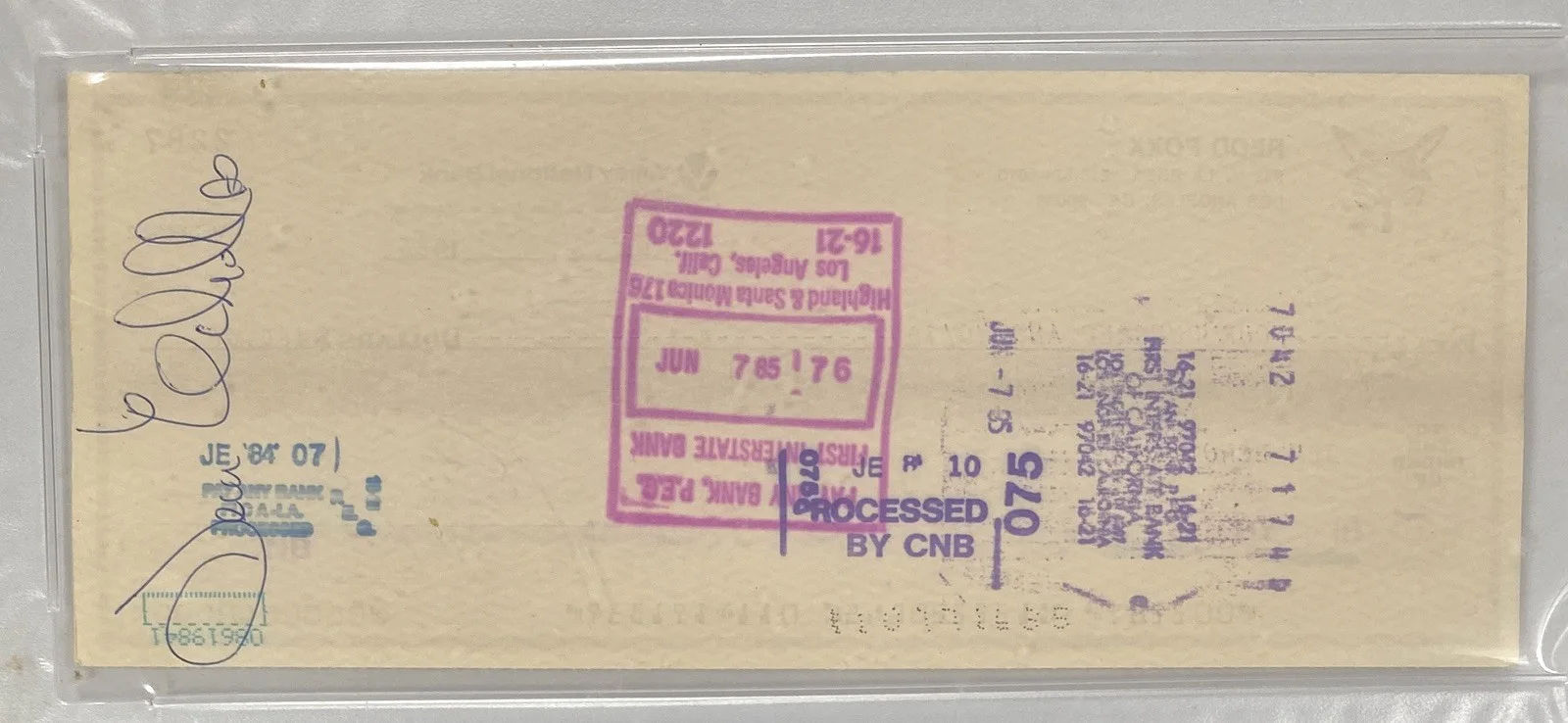 Redd Foxx Signed 1985 Personal Check - PSA, изображение 4