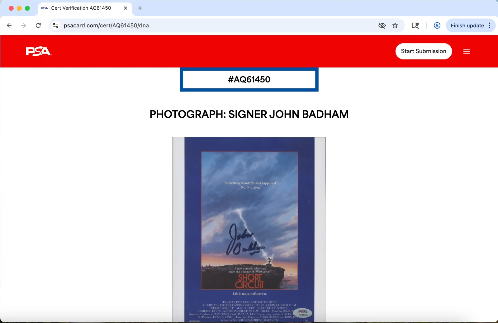John Badham — John Badham signed 8x10 photo autograph PSA DNA director Short Circuit, изображение 3
