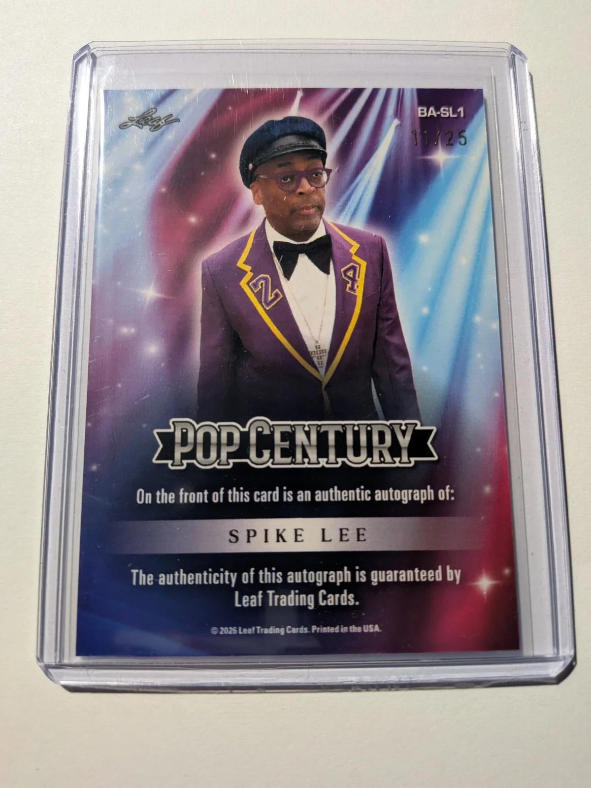 Spike Lee — SPIKE LEE AUTO 2026 LEAF POP CENTURY AUTOGRAPH Director # 11/25, image 2