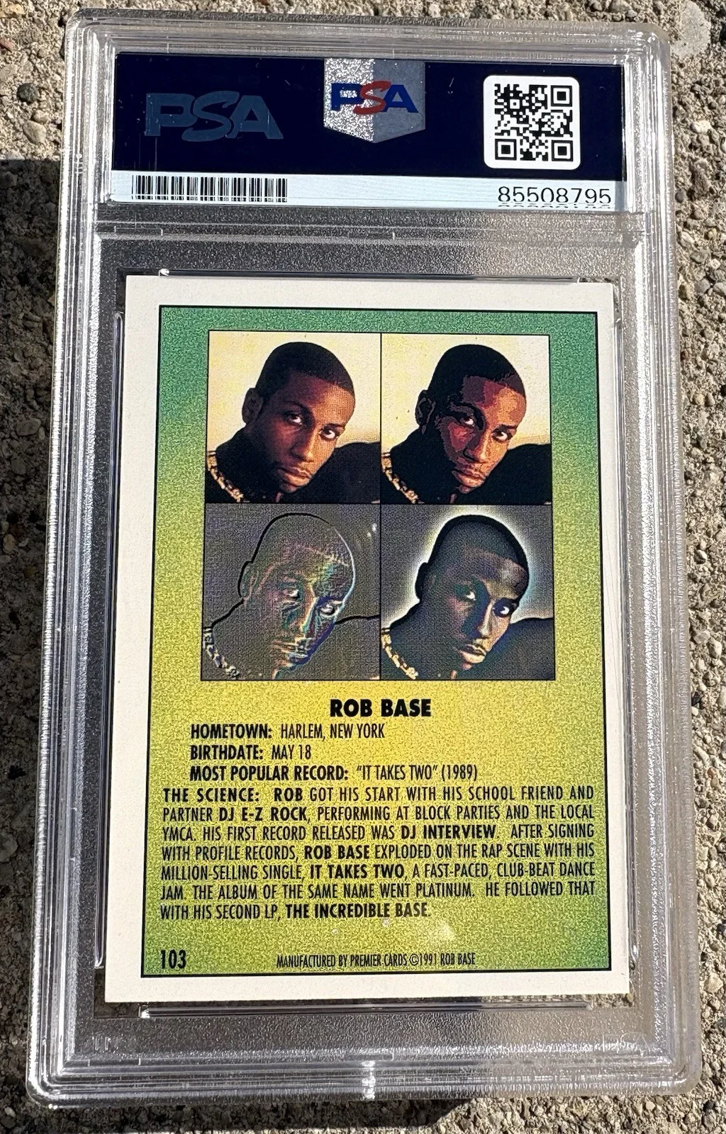 ROB BASE SIGNED Card PSA/DNA Authentic Auto Slabbed RAP PACK HIP HOP, image 2