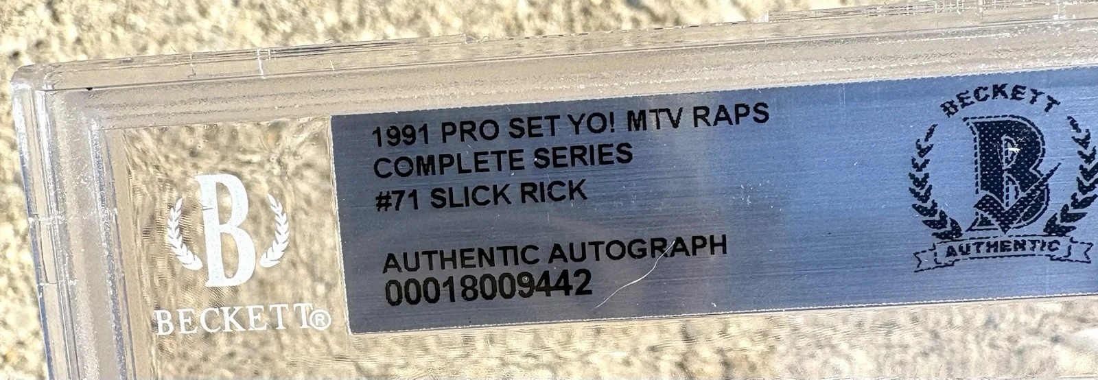 SLICK RICK Yo MTV Raps SIGNED Card BECKETT Authentic Auto Slabbed #71, image 3
