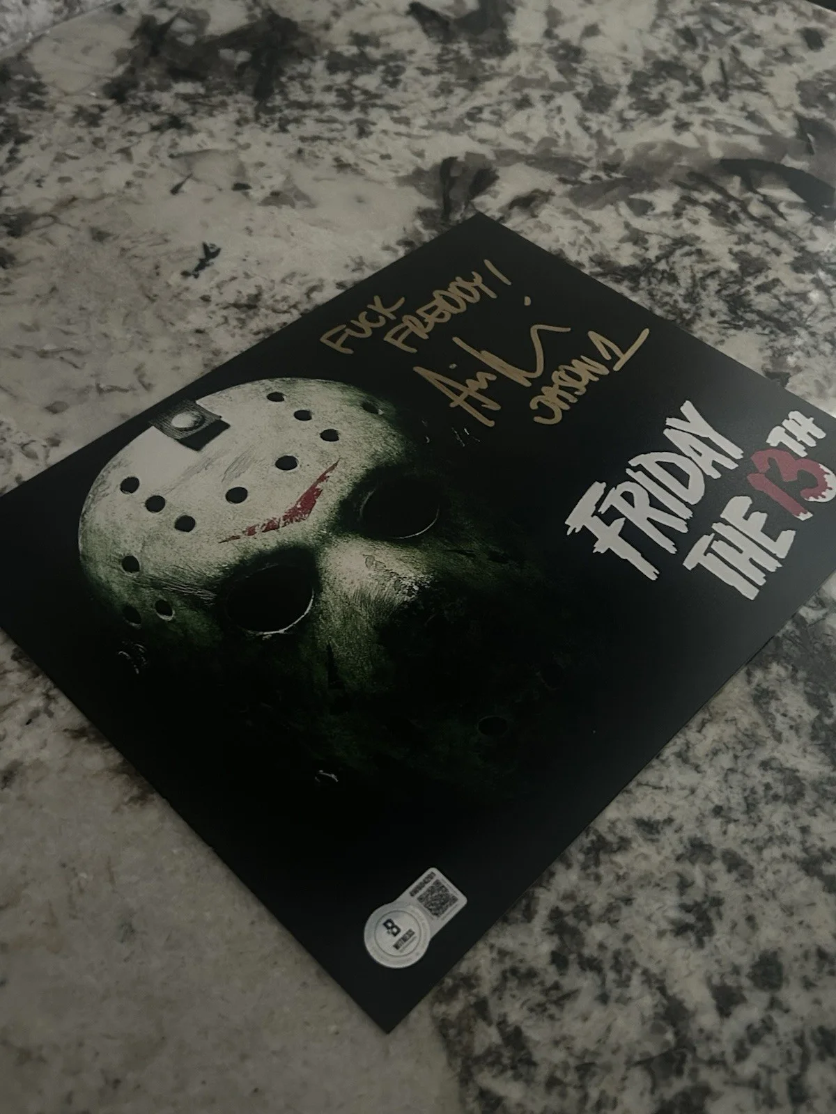 Ari Lehman Friday The 13th Signed 8x10 Inscribed “F**K Freddy!” BAS COA, image 3