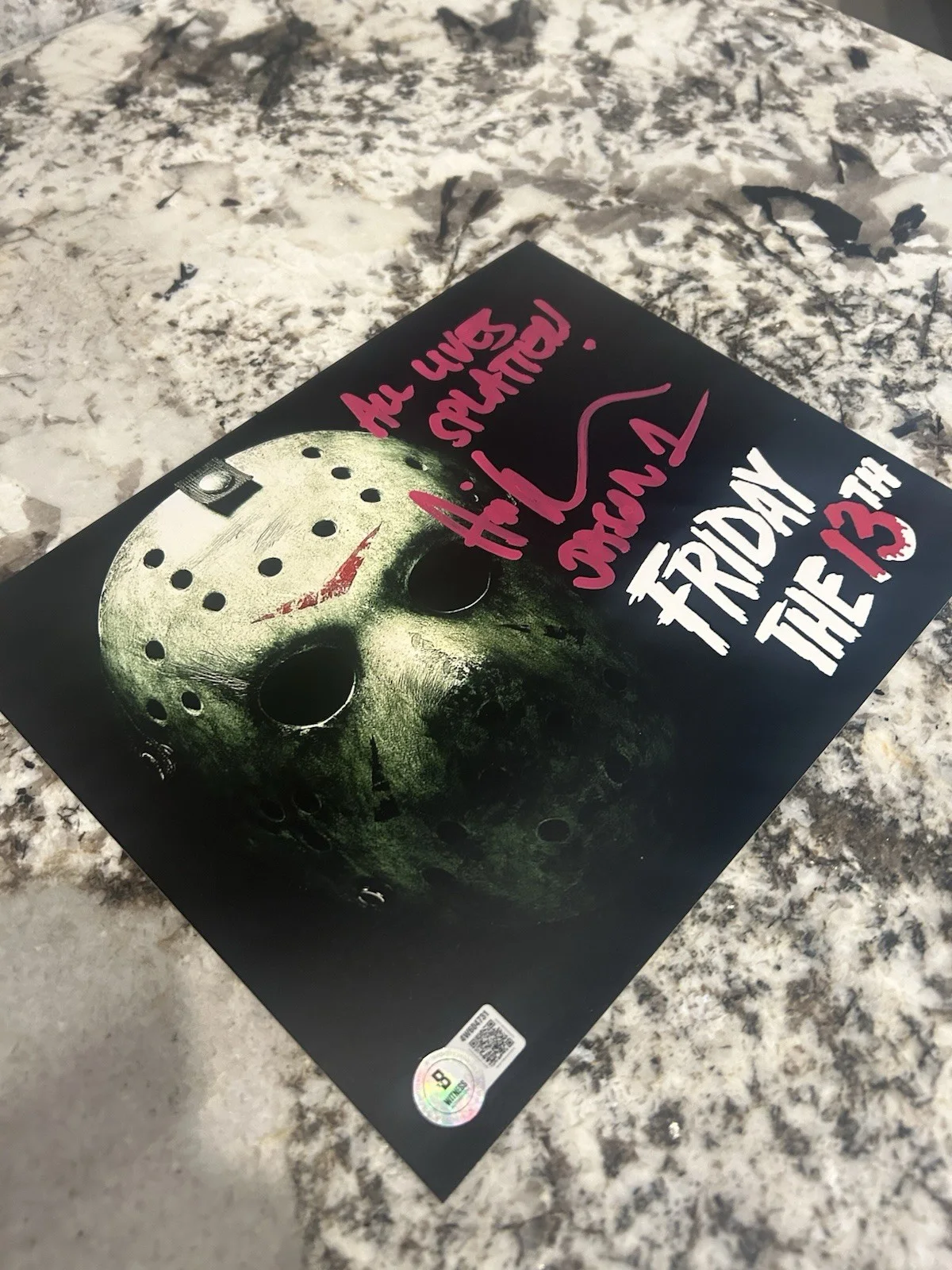 Ari Lehman Friday The 13th Signed 8x10 Inscribed “All Lives Spla**er” BAS COA, изображение 2