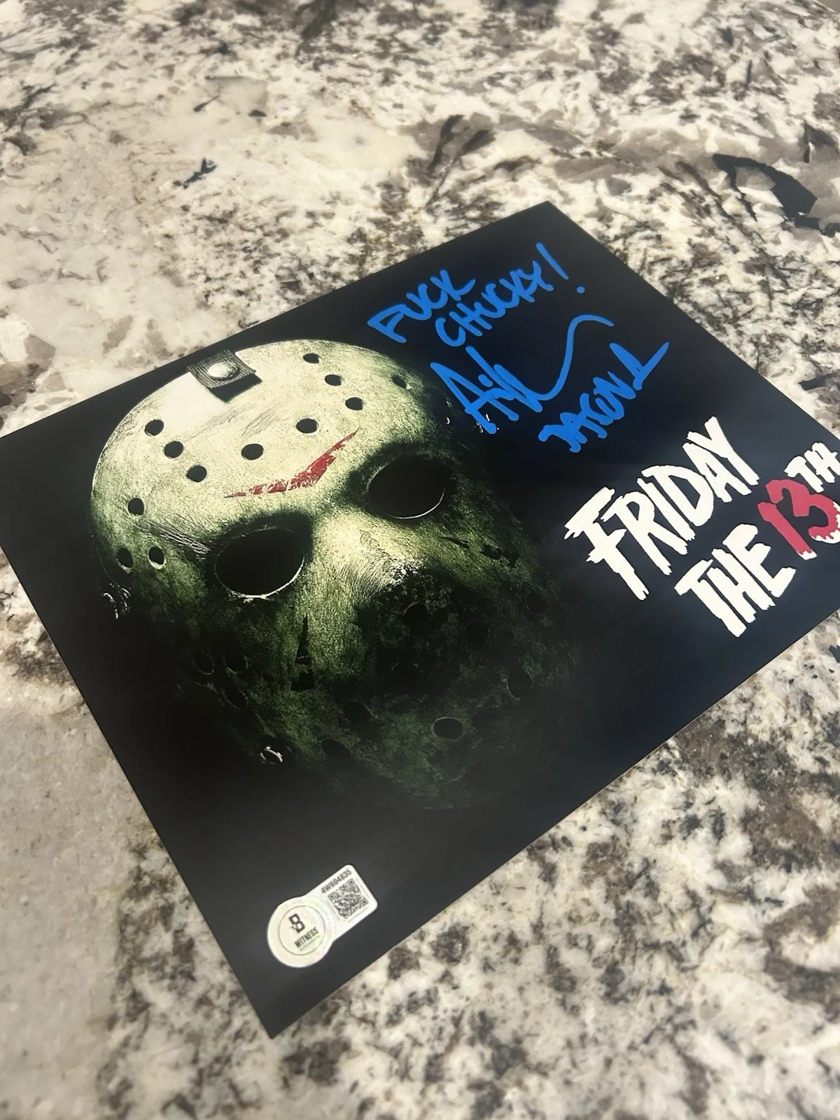 Ari Lehman Friday The 13th Signed 8x10 Inscribed “F**K Chucky!” BAS COA, изображение 2