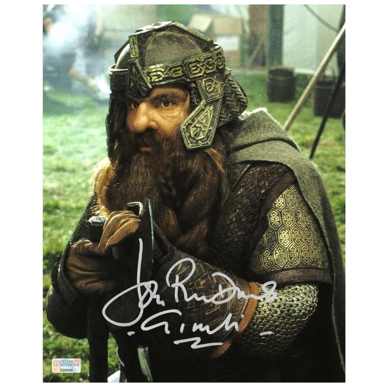 John Rhys-Davies — John Rhys-Davies Autographed Lord of the Rings 8x10 Scene Photo