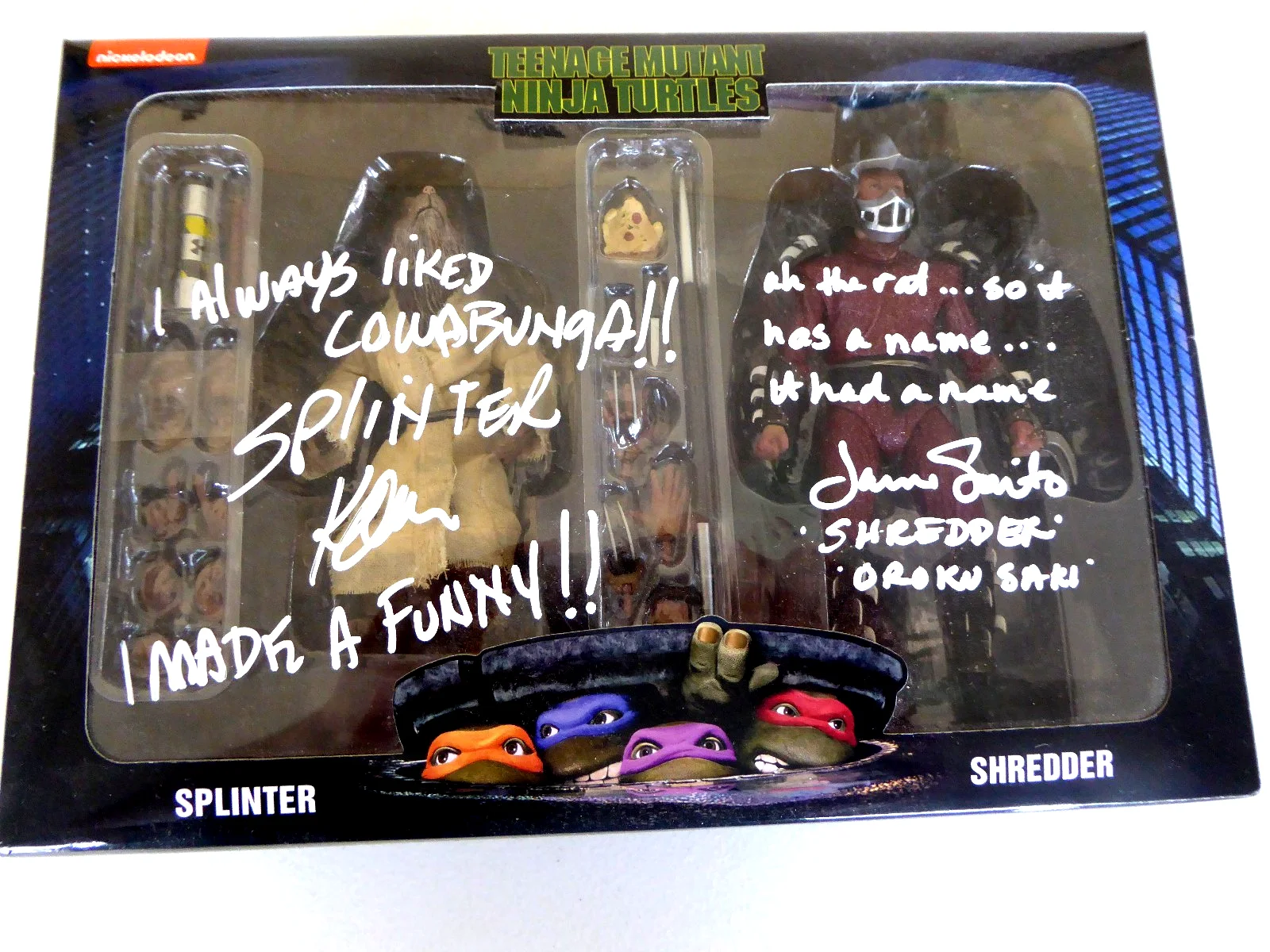James Saito & Kevin Clash Signed NECA Figure, 1990 TMNT, Ninja Turtles, JSA COA, image 2