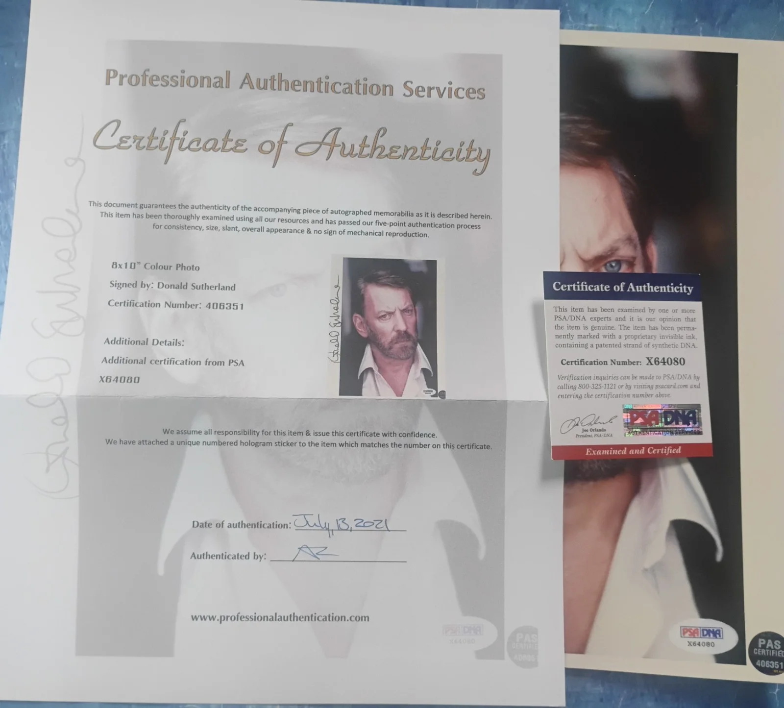 Donald Sutherland Hand Signed Autograph PSA COA 8x10 Photo NO US TARIFF, изображение 4