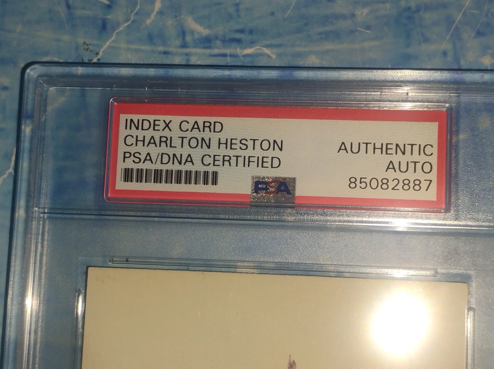Charlton Heston Hand Signed Autograph Index Card PSA COA Slabbed NO US TARIFFS, image 4