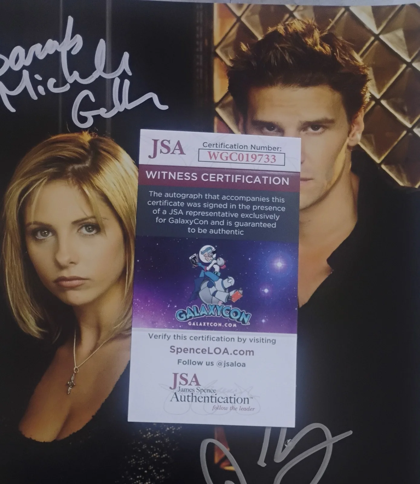 Sarah Michelle Gellar & David Boreanaz Hand Signed Autograph Photo JSA COA Buffy, изображение 4