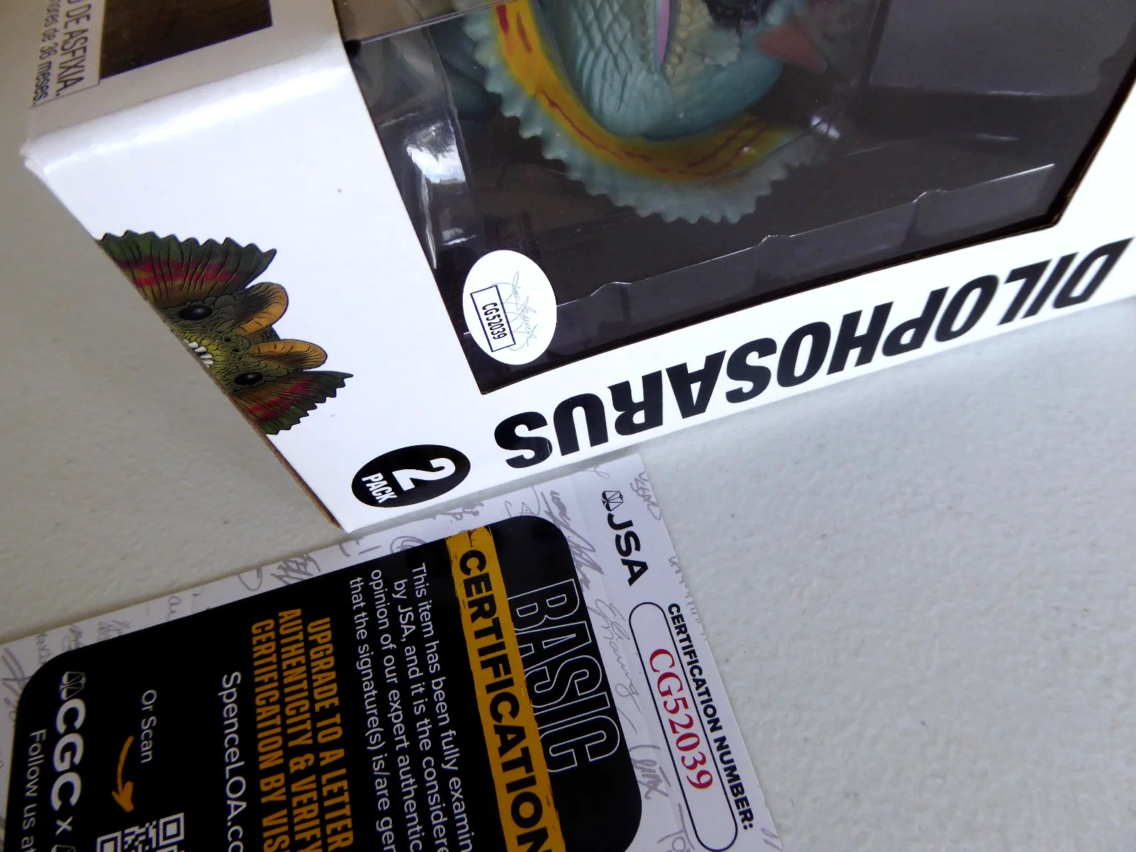Wayne Knight Signed Dennis Nedry & Dilophosaurus Funko, Jurassic Park, JSA COA, изображение 3