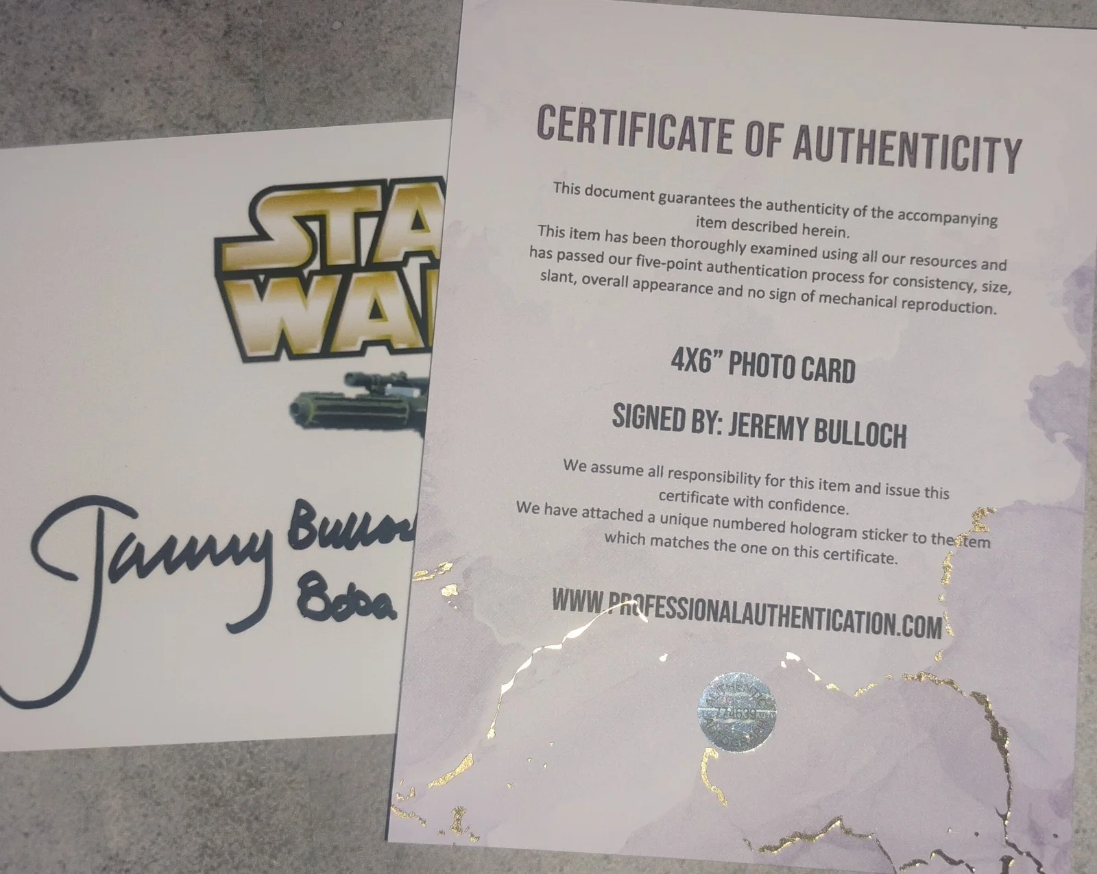 Jeremy Bulloch Hand Signed Autograph 4x6 Photo COA Star Wars Boba Fett, изображение 3