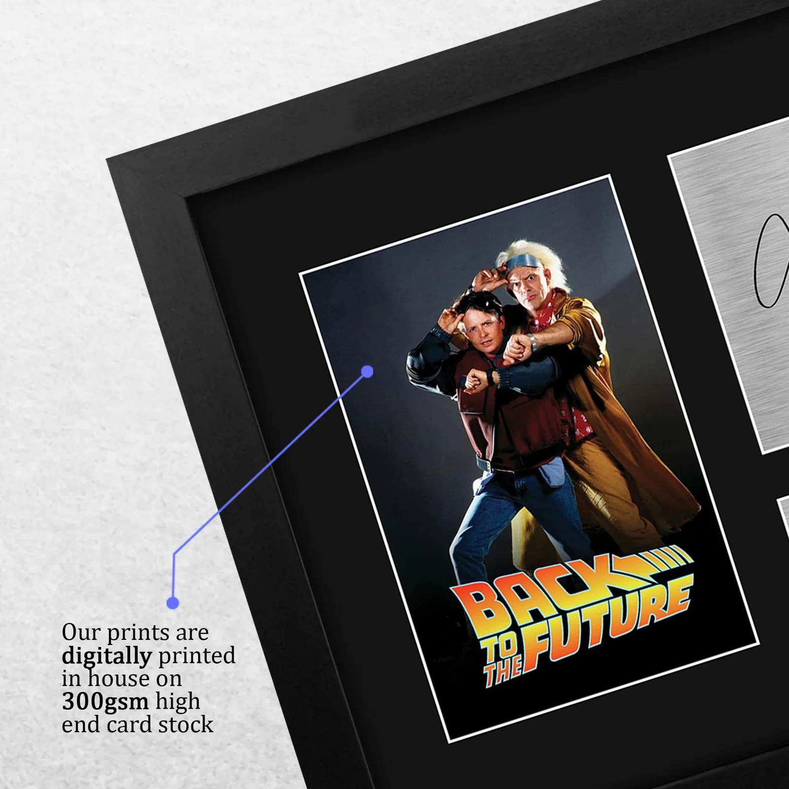 Back to the Future Printed Autograph USL Framed Signed Michael J Fox Christopher, image 4