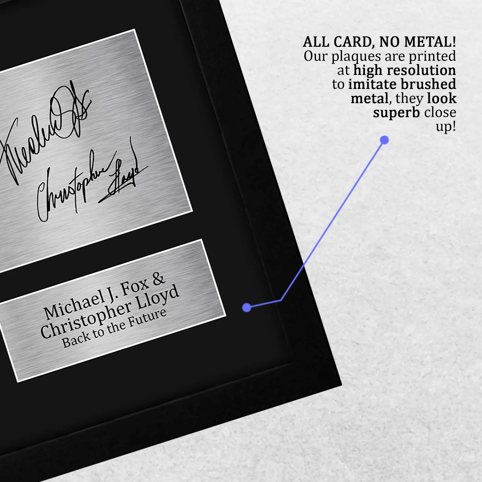 Back to the Future Printed Autograph USL Framed Signed Michael J Fox Christopher, image 5