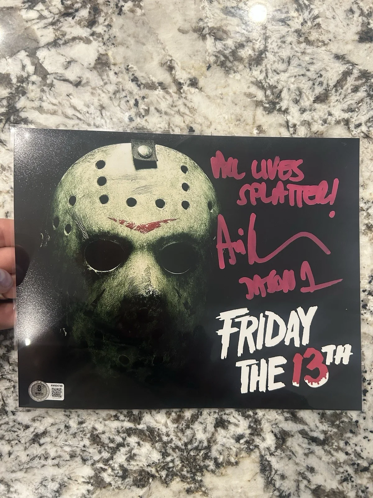 Ari Lehman Friday The 13th Signed 8x10 Inscribed “All Lives Spla**er ” BAS COA, image 2