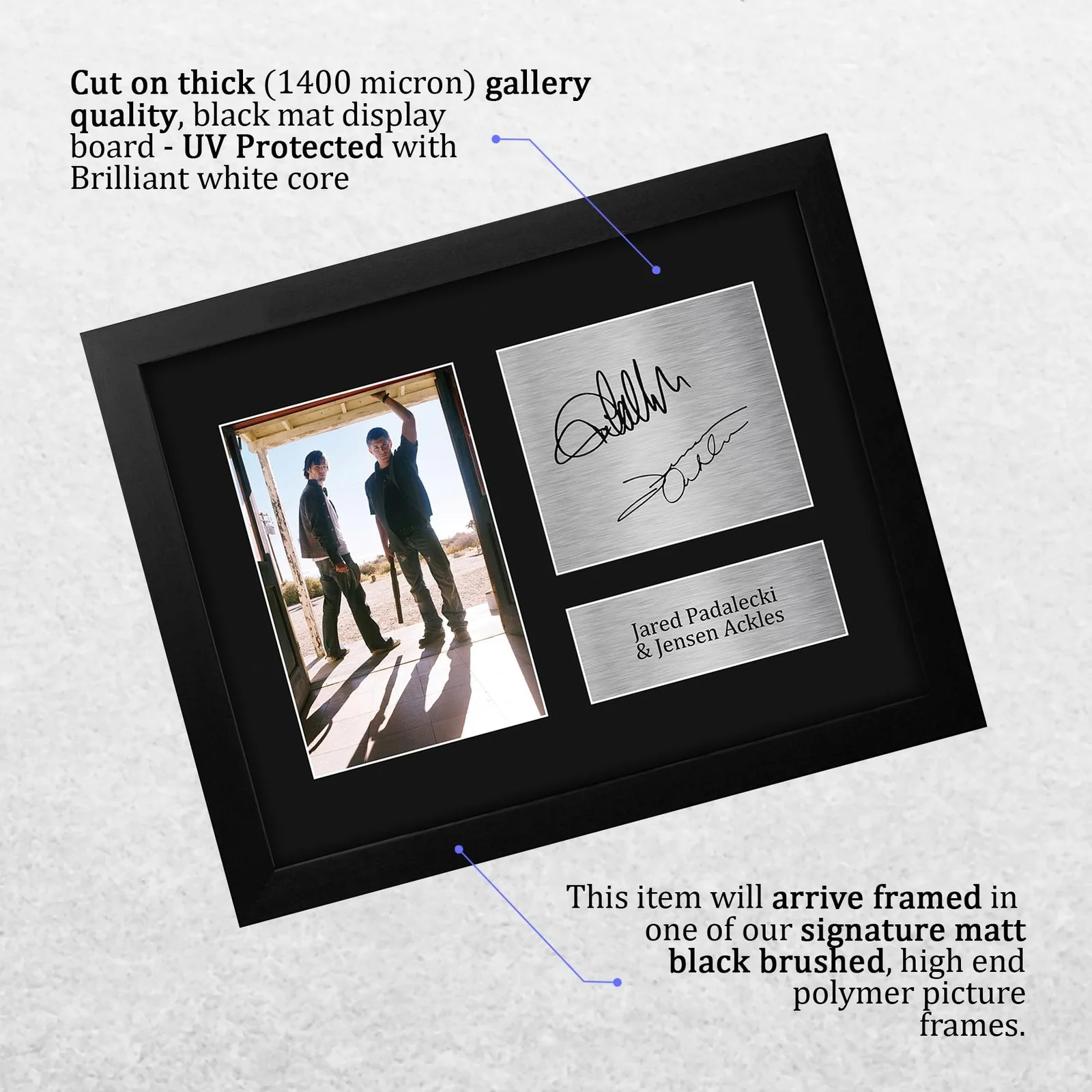 Jared Padalecki & Jensen Ackles Supernatural Framed Gifts Printed Signed, image 3