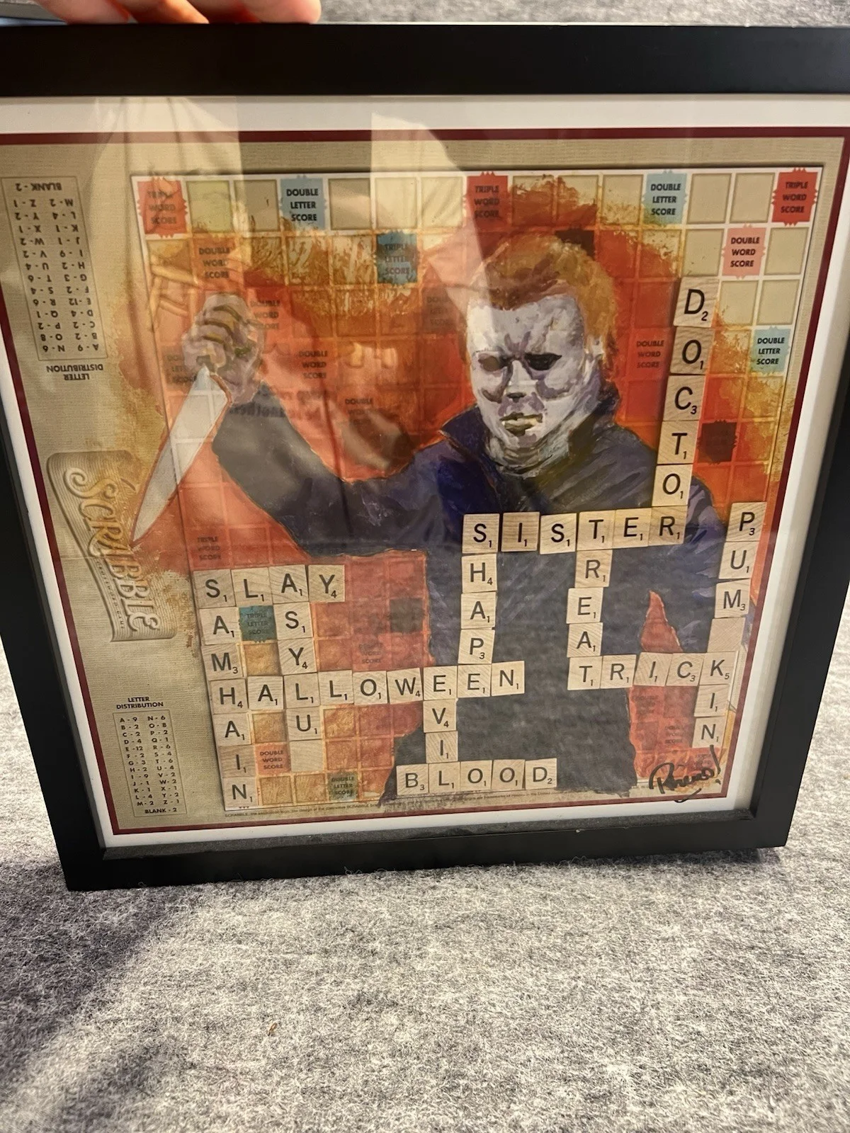 horror Movie Game Night Decoration Friday The 13Th scrabble signed, изображение 2