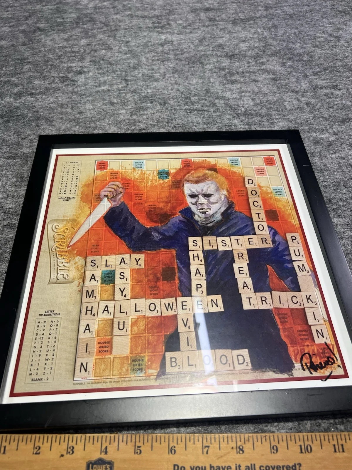 horror Movie Game Night Decoration Friday The 13Th scrabble signed, изображение 4