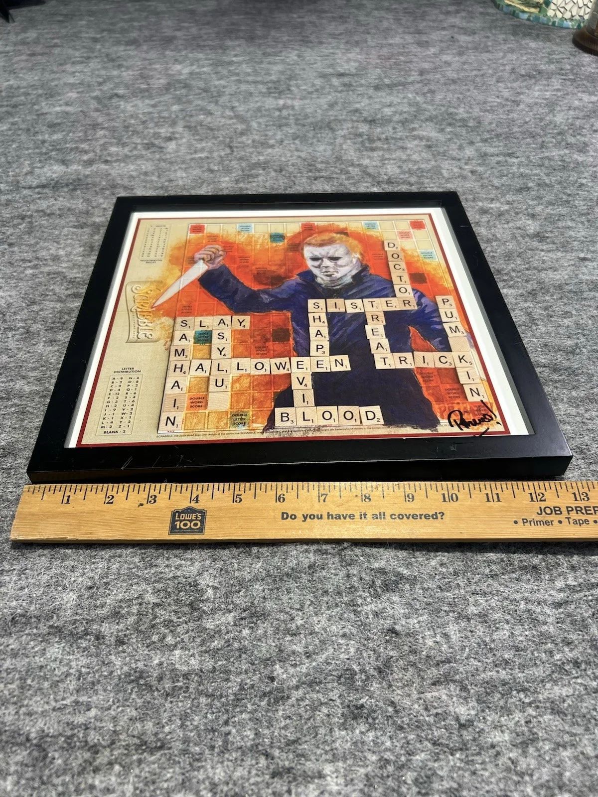 horror Movie Game Night Decoration Friday The 13Th scrabble signed, изображение 5