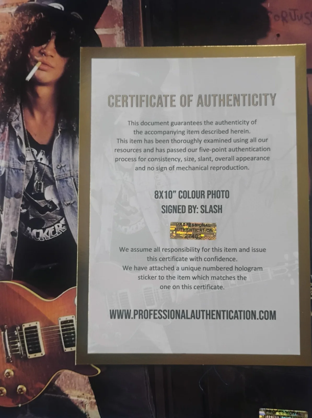 Slash Hand Signed Autograph 8x10 Photo COA Guns N Roses NO US TARIFF, image 4