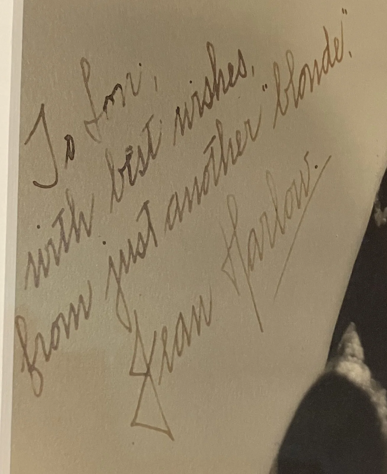 Jean Harlow — Jean Harlow Vintage Photo “Mama Jean” Signed Inscribed, Museum Framed, image 3