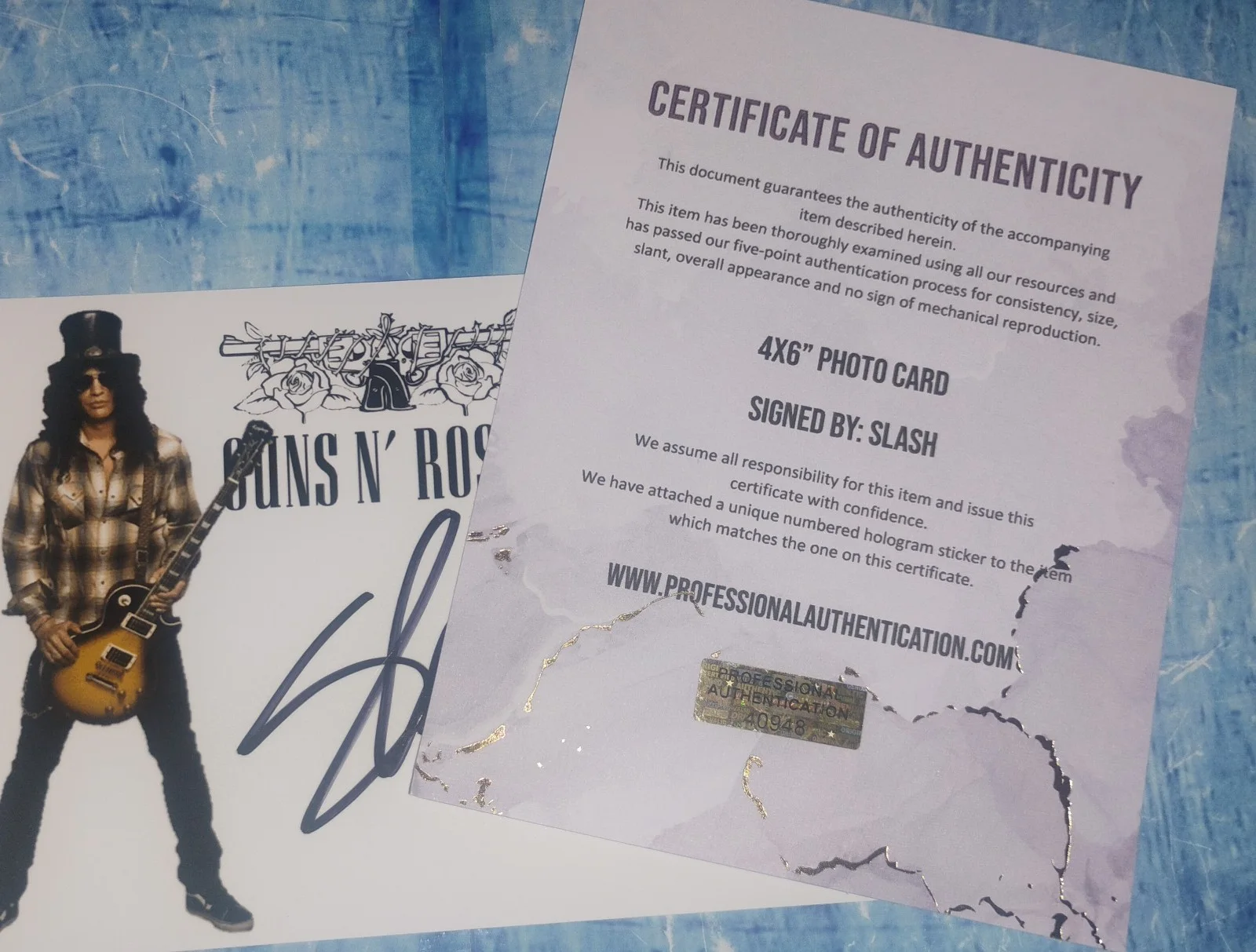 Slash Hand Signed Autograph 4x6 Photo COA Guns N Roses NO US TARIFFS, изображение 4