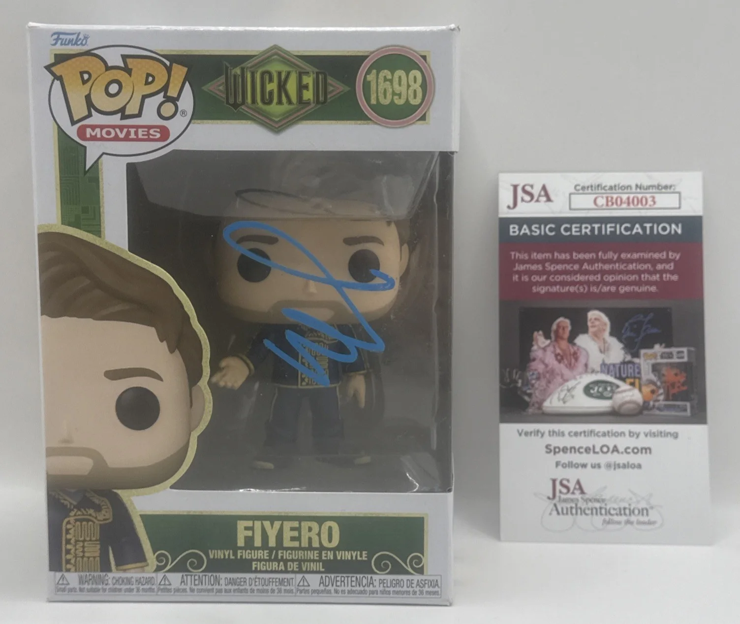 jonathan bailey — Jonathan Bailey Hand Signed FIYERO Funko Pop #1698 WICKED JSA COA AUTOGRAPH