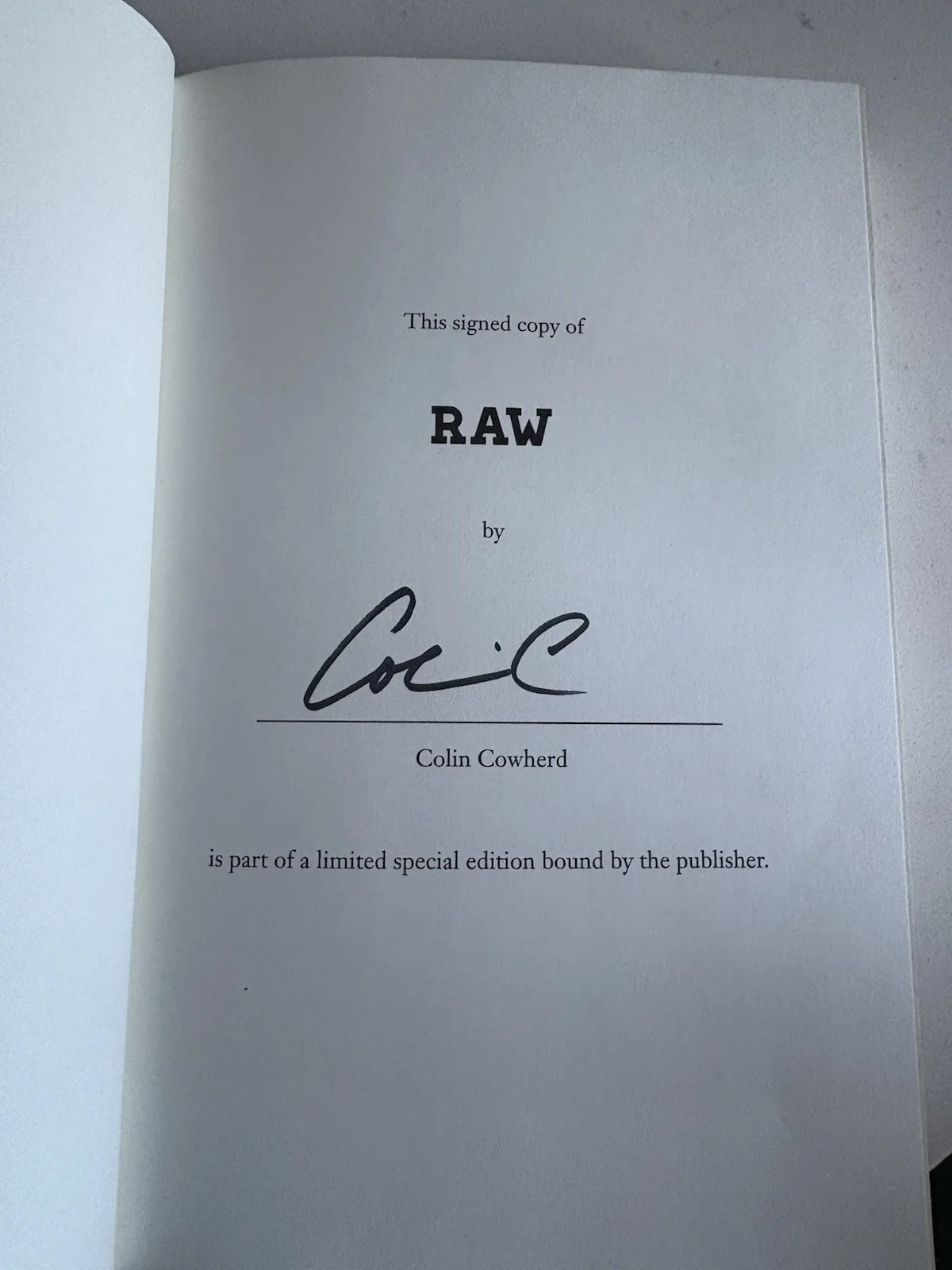 Colin Cowherd — Colin Cowherd RAW Signed Original Limited Edition Book Gallery Books Autographed, image 3