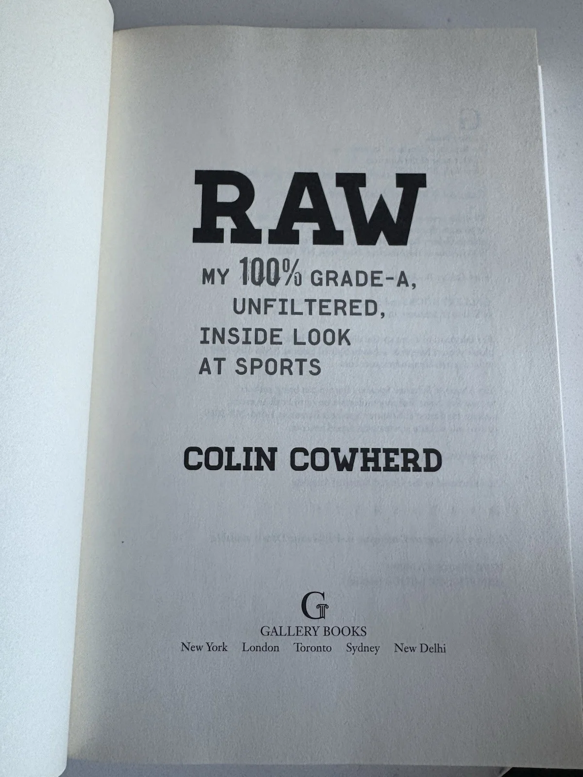 Colin Cowherd — Colin Cowherd RAW Signed Original Limited Edition Book Gallery Books Autographed, image 4