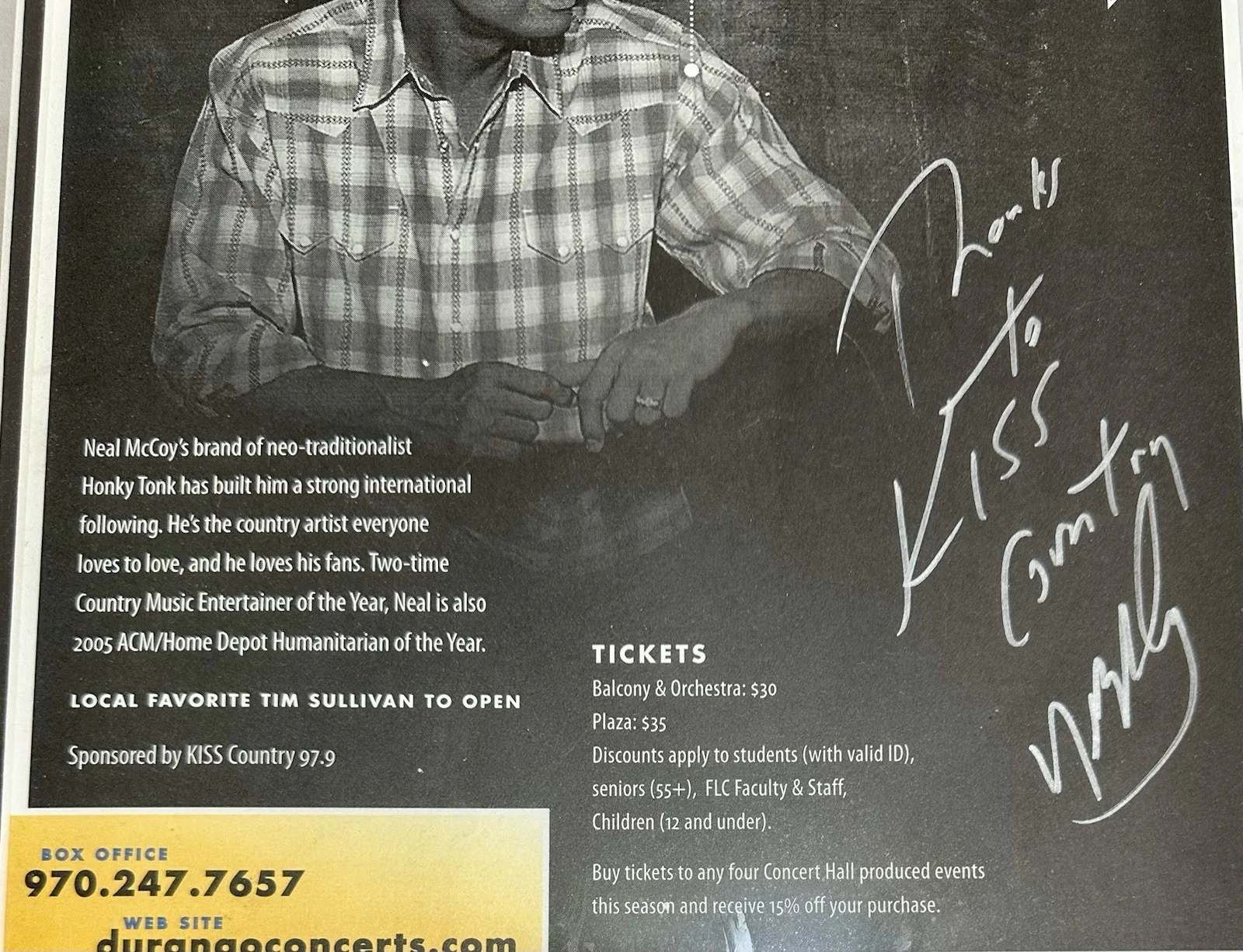 Neil McCoy Signed, Framed Poster, image 2