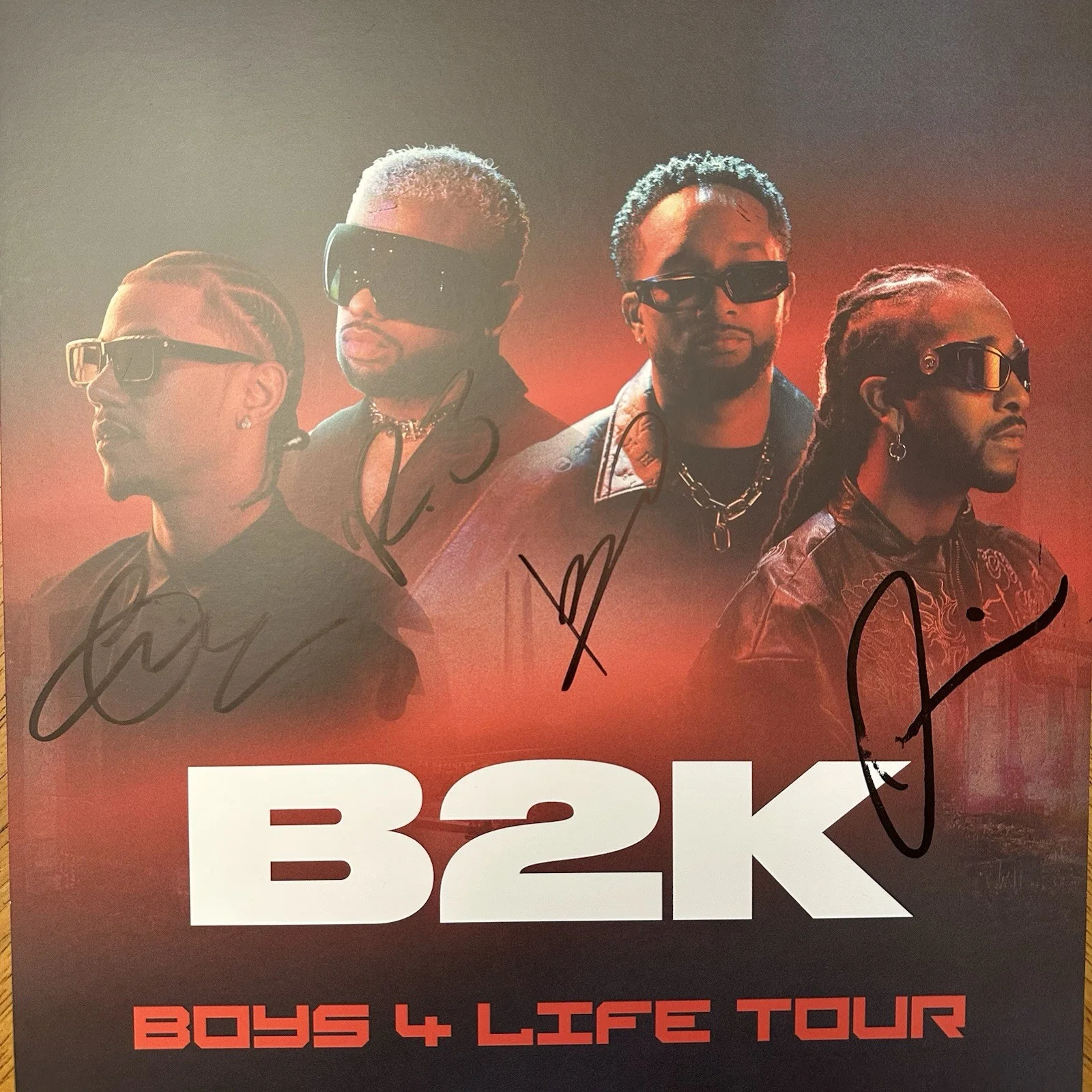 B2K Signed Poster Boys 4 Life Tour 2026 Omarion JBoog Raz B Lil Fizz Autograph, изображение 2