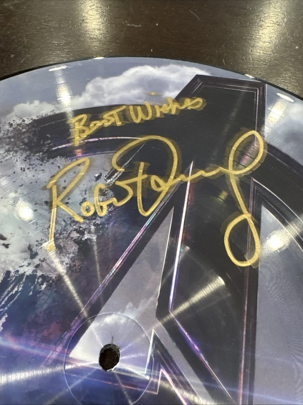 Signed Avengers Vinyl Record Marvel Robert Downey Jr Rare Superhero Inscribed, image 2