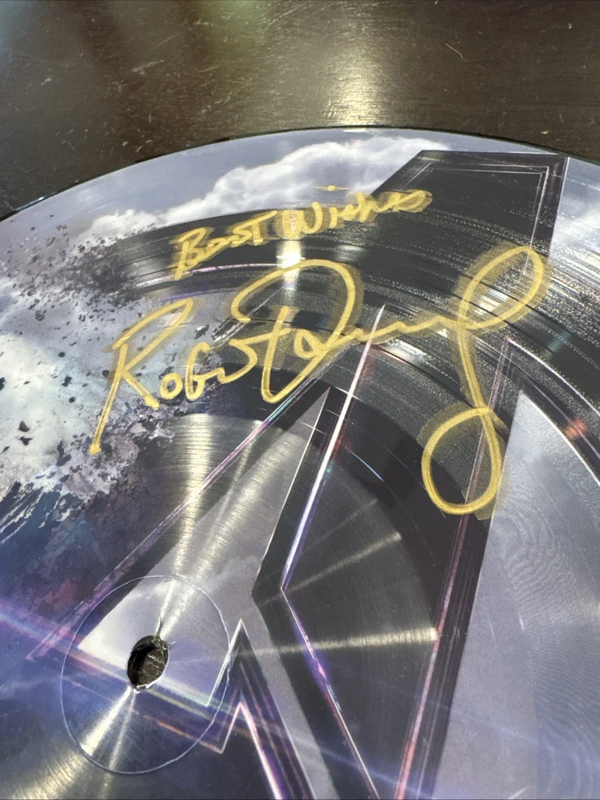 Signed Avengers Vinyl Record Marvel Robert Downey Jr Rare Superhero Inscribed, image 3