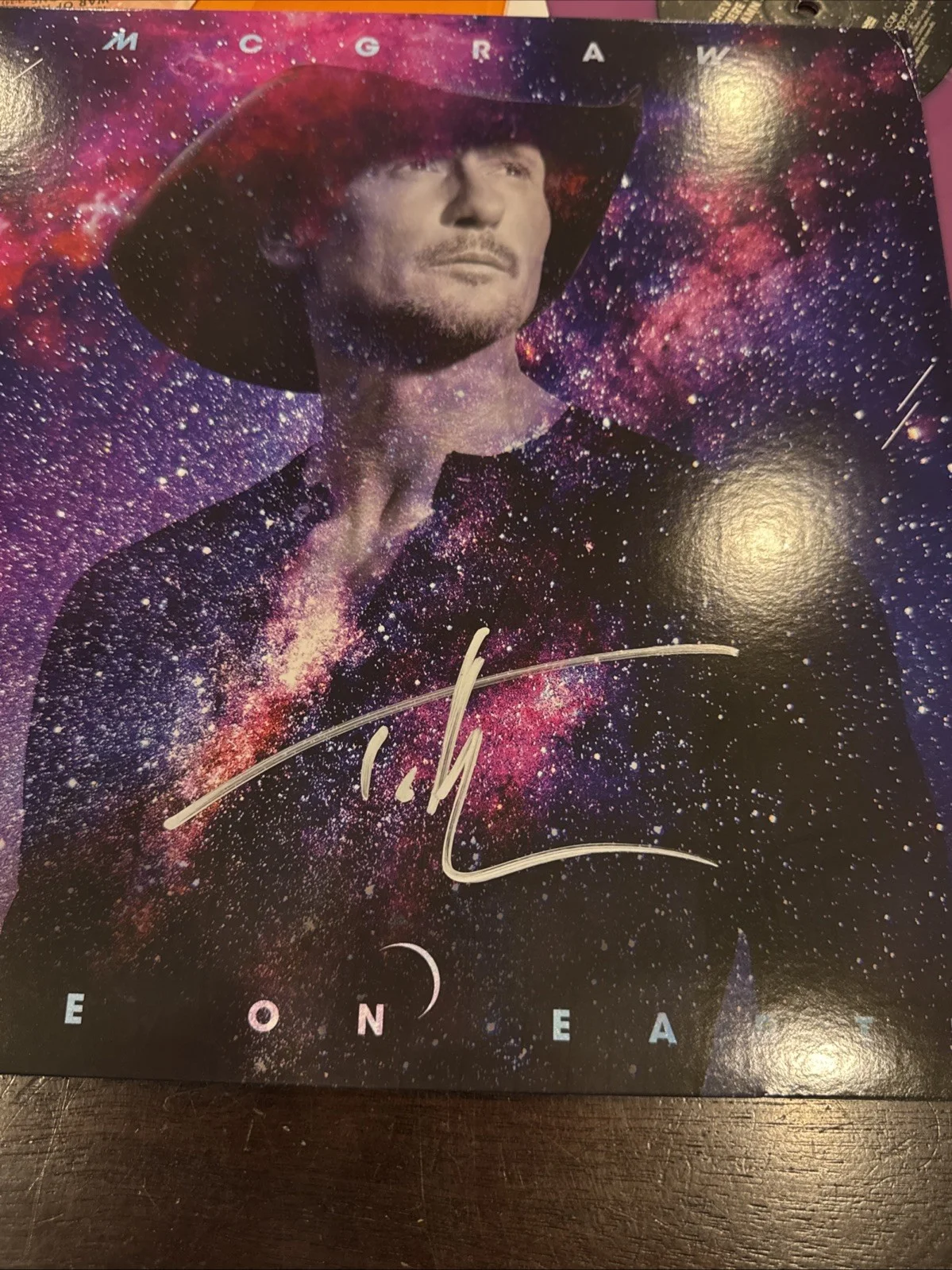 Tim McGraw Signed Here On Earth Colored Vinyl Record Album LP Country LEGEND RAD, image 2
