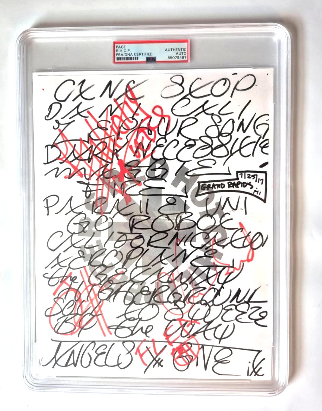 RED HOT CHILI PEPPERS FULL BAND SIGNED AUTOGRAPHED USED SETLIST PSA ENCAPSULATED, image 2