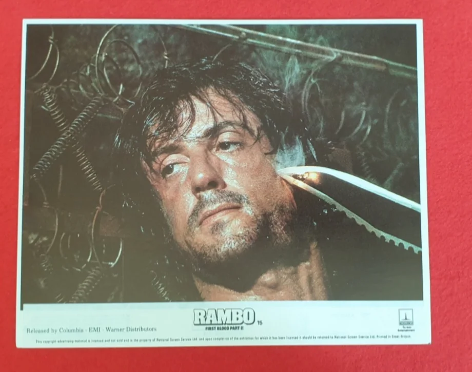 Rambo First Blood II(1985) Lobby Cards x8 Original 10x8 Film Stills Set Stallone, image 2