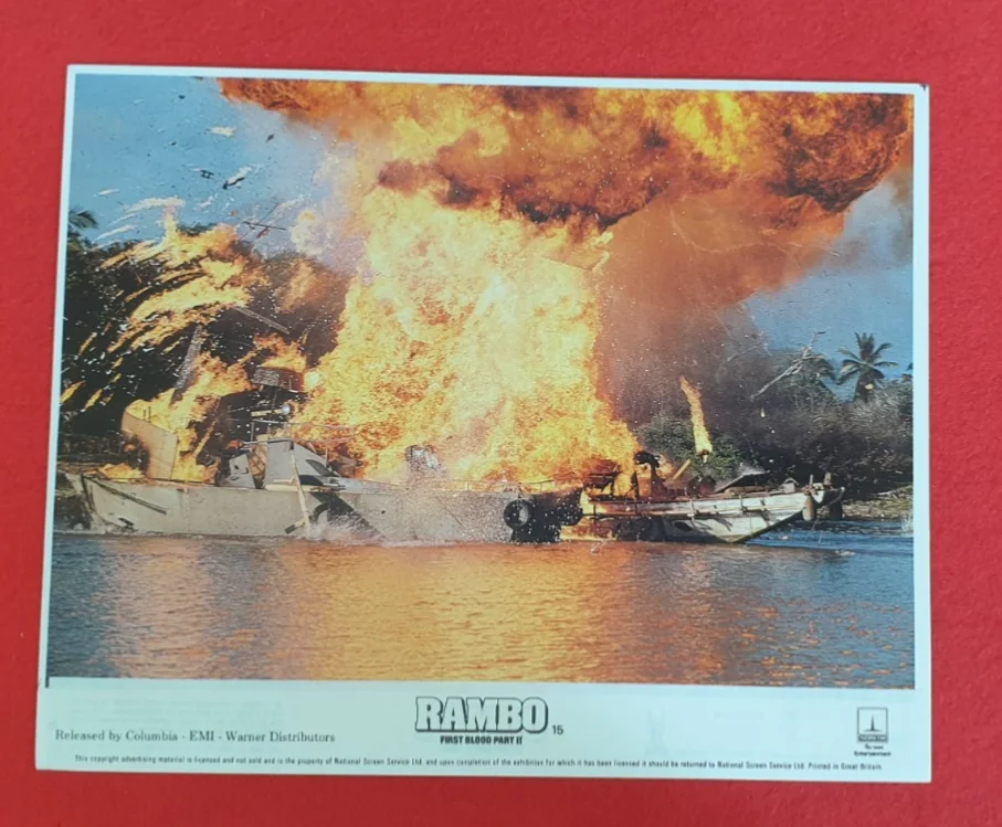 Rambo First Blood II(1985) Lobby Cards x8 Original 10x8 Film Stills Set Stallone, image 3