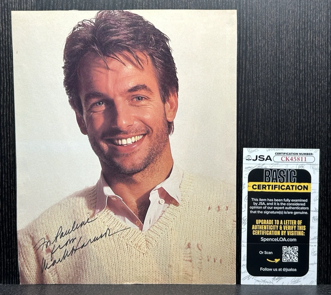 Mark Harmon — MARK HARMON SIGNED MAGAZINE PAGE & NOTE Original Autograph JSA COA Actor NCIS, image 2