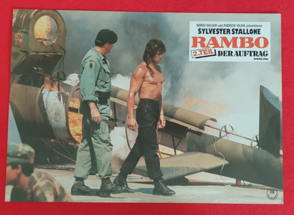 Rambo First Blood Part II (1985) Original German Lobby Cards Set of 15 30x21cm, image 2