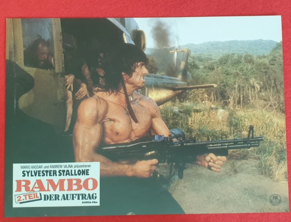 Rambo First Blood Part II (1985) Original German Lobby Cards Set of 15 30x21cm, image 3