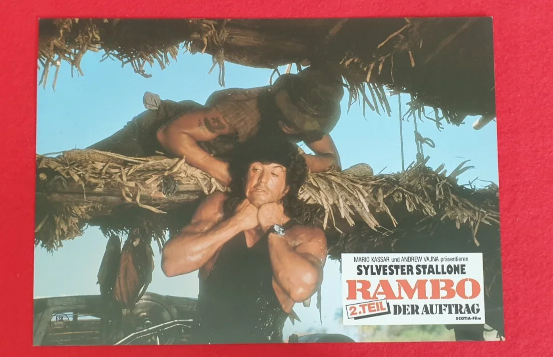 Rambo First Blood Part II (1985) Original German Lobby Cards Set of 15 30x21cm, image 4
