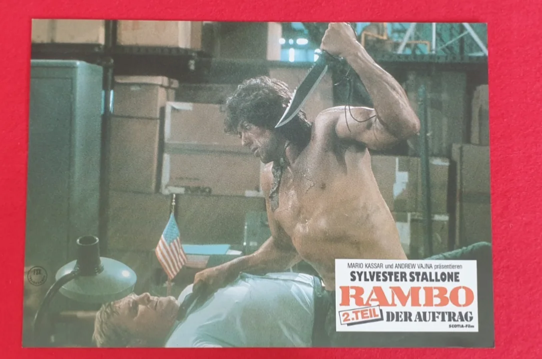 Rambo First Blood Part II (1985) Original German Lobby Cards Set of 15 30x21cm, image 5