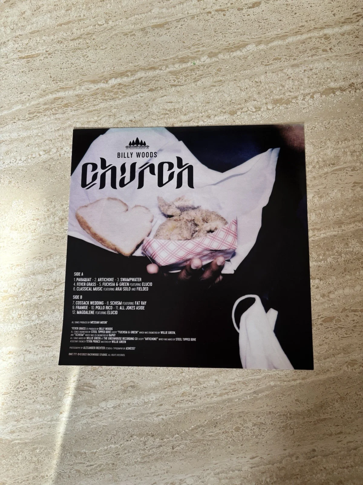 Billy Woods - Church - Signed Alternative Cover 1LP Vinyl Record Signed, изображение 5